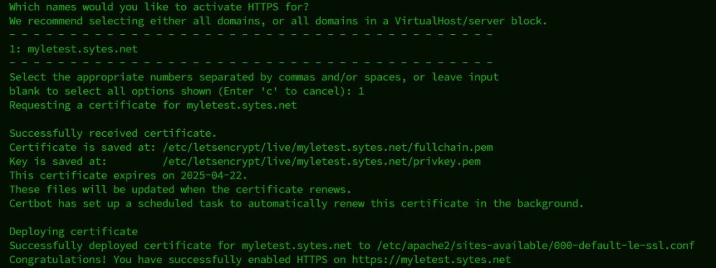 certbot request let's encrypt ssl certificate apache