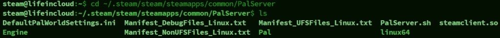 palworld server steam folder