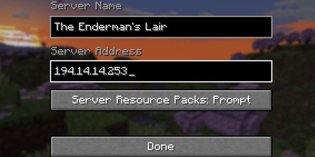 minecraft client add server