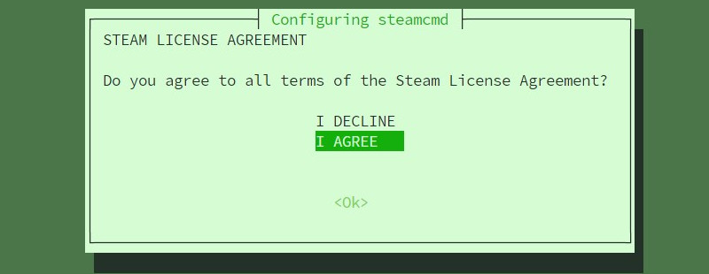 accept steamcmd license