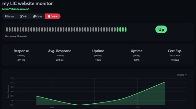 uptime kuma website monitor uptime example