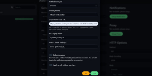 uptime kuma discord notification settings